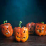 Spooky Stuffed Jack-o’-Lantern Peppers